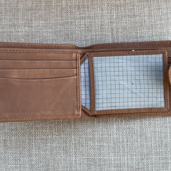 Men Wallet Billfold Handmade Genuine Leather Bifold Card Holder W/ Snap - Picture 7 of 11